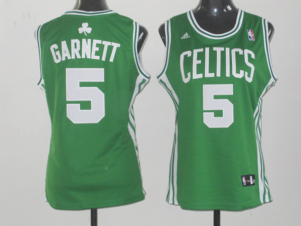  NBA Women Boston Celtics 5 Kevin Garnett Swingman Green Jersey